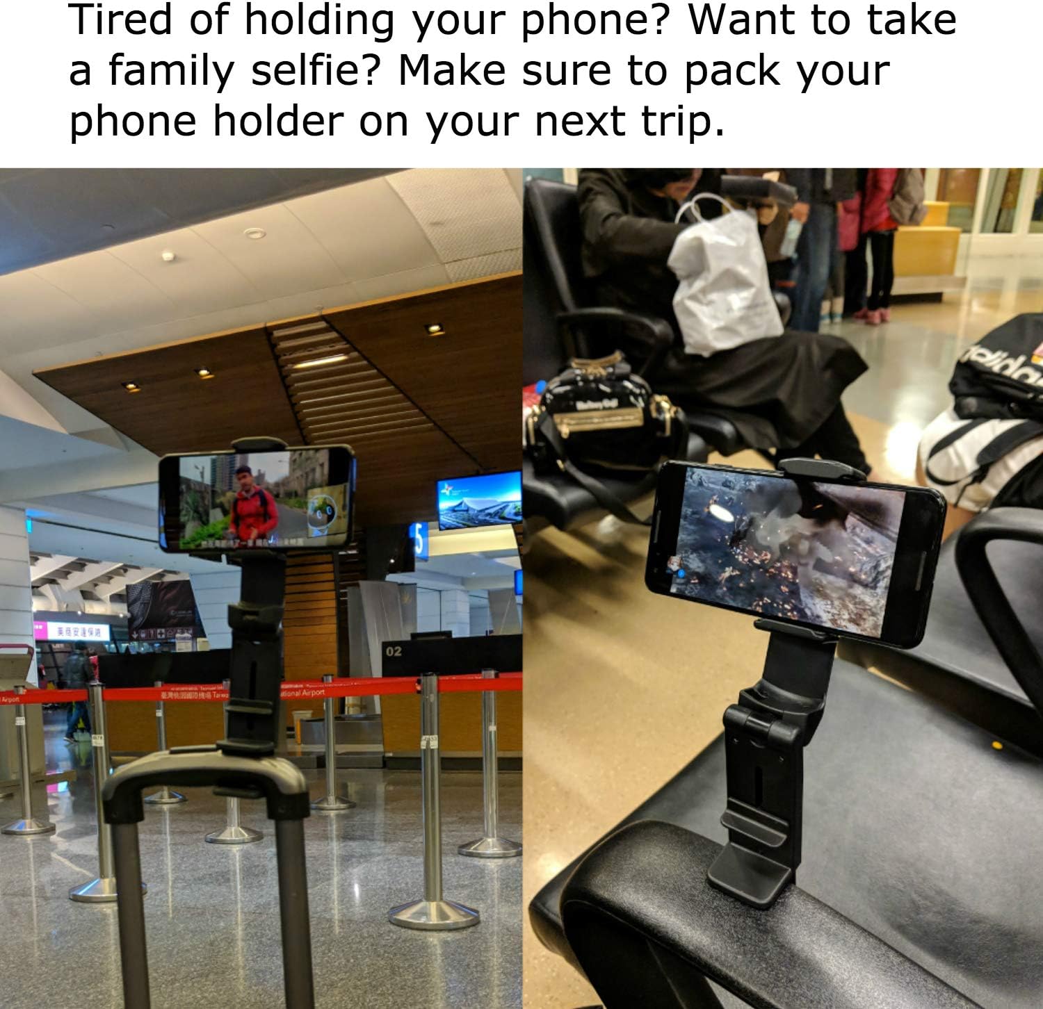 Perilogics Universal in Flight Airplane Phone Holder Mount. Hands Free Viewing with Multi-Directional Dual 360 Degree Rotation. Pocket Size Must Have Airplane Travel Essential Accessory for Flying ? ? ? ? ? - Image 5