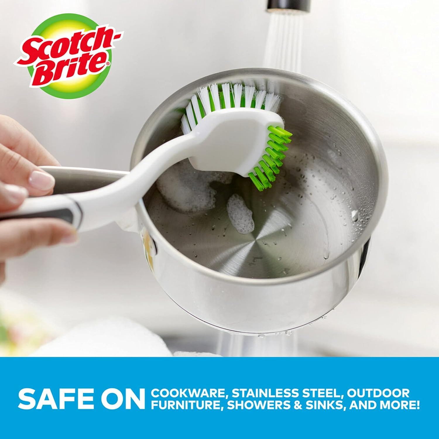 Scotch-Brite Pot Pan & Dish Brush, Scrub Brushes for Cleaning Kitchen and Washing Dishes, 4 Count ? ? ? ? ? - Image 2