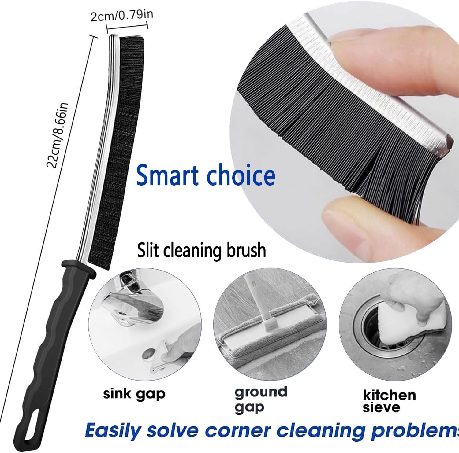 Crevice Cleaning Brush, Bathroom Gap Cleaning Brush, Hard Bristle Brush for Cleaning, Multifunctional Gap Brush, for Blind, Baseboard, Fan, Window or Sliding Door Track (5pcs) ? ? ? ? ? - Image 4