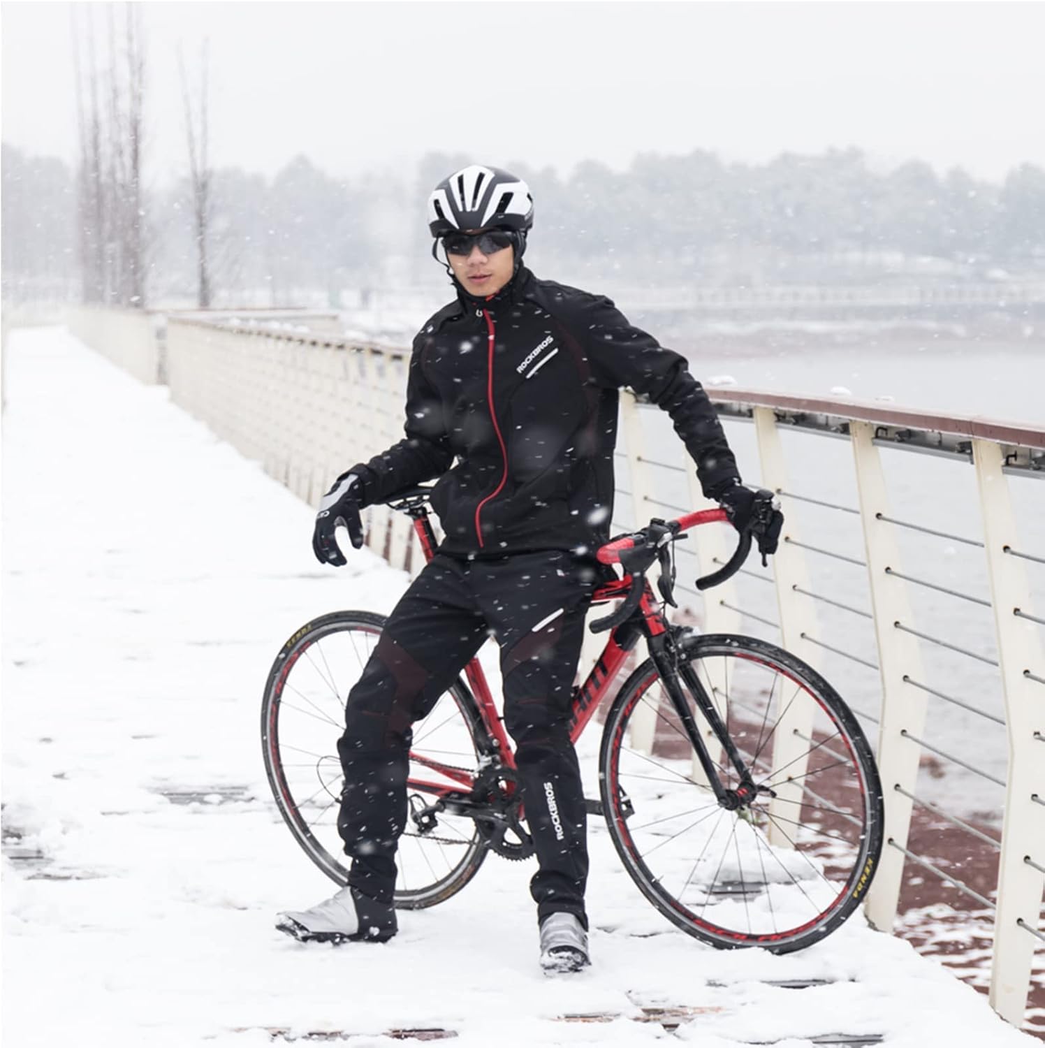 ROCKBROS Winter Cycling Pants Warm Ergonomics Men's Windproof Thermal Bicycling Pants Black ? ? ? ? ? - Image 5