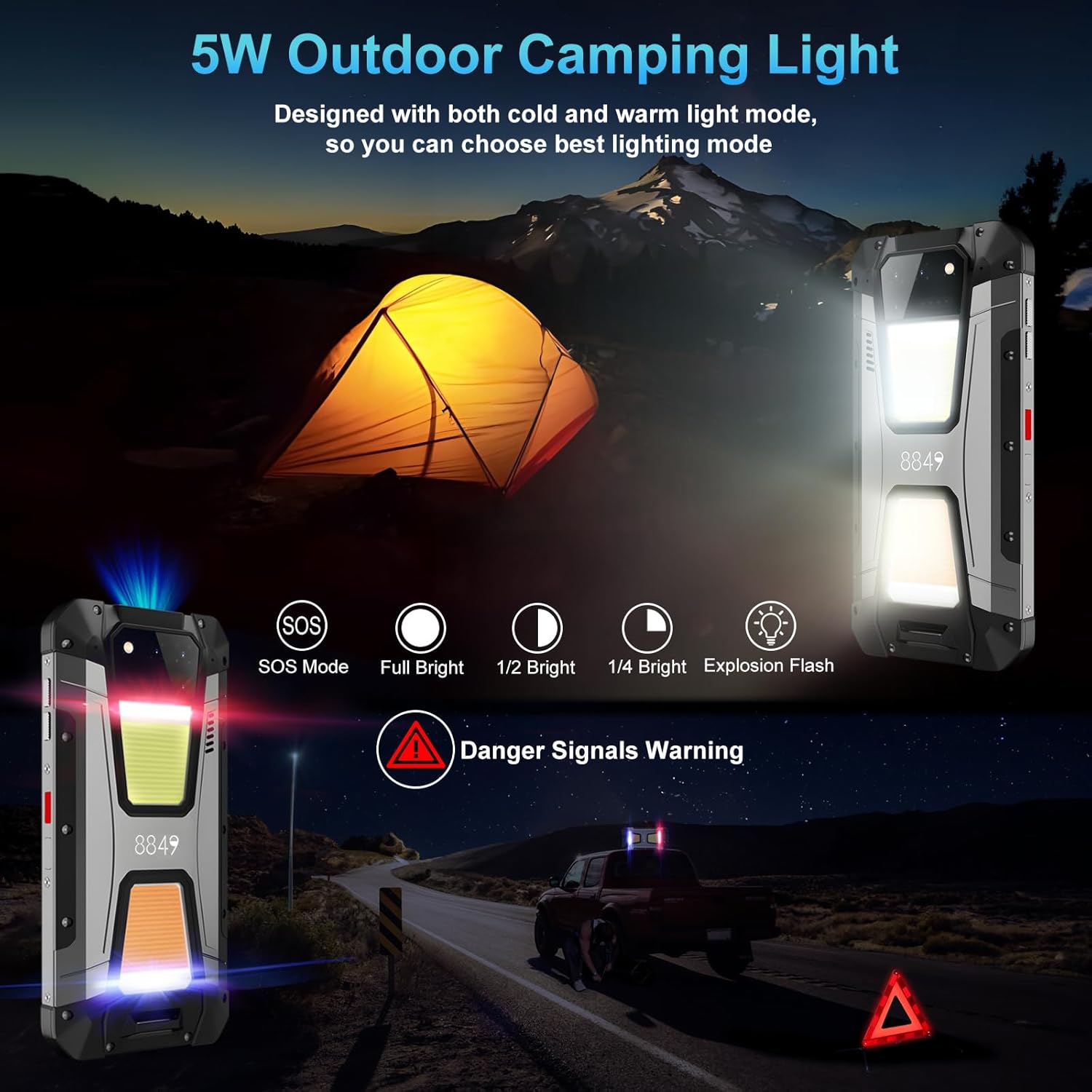 8849 Tank 2 Rugged Smartphone Unlocked, Android 13 Mobile Phone with Projector, 6.79 Waterproof Cell Phones 512GB, Dual 4G Sim/24GB RAM/108MP Camera/OTG/WiFi/GPS/Dual Camping Light - Image 5