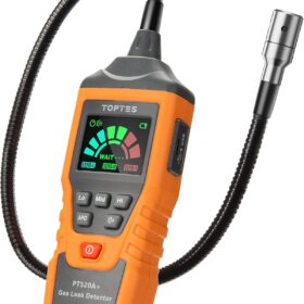 PT520A+ Rechargeable Gas Leak Detector, Natural Gas Detector with 17-inch Probe, Checking Combustible Gas Leaks Like Natural Gas, Propane, Methane, Butane for Home, HVAC and RV - Orange