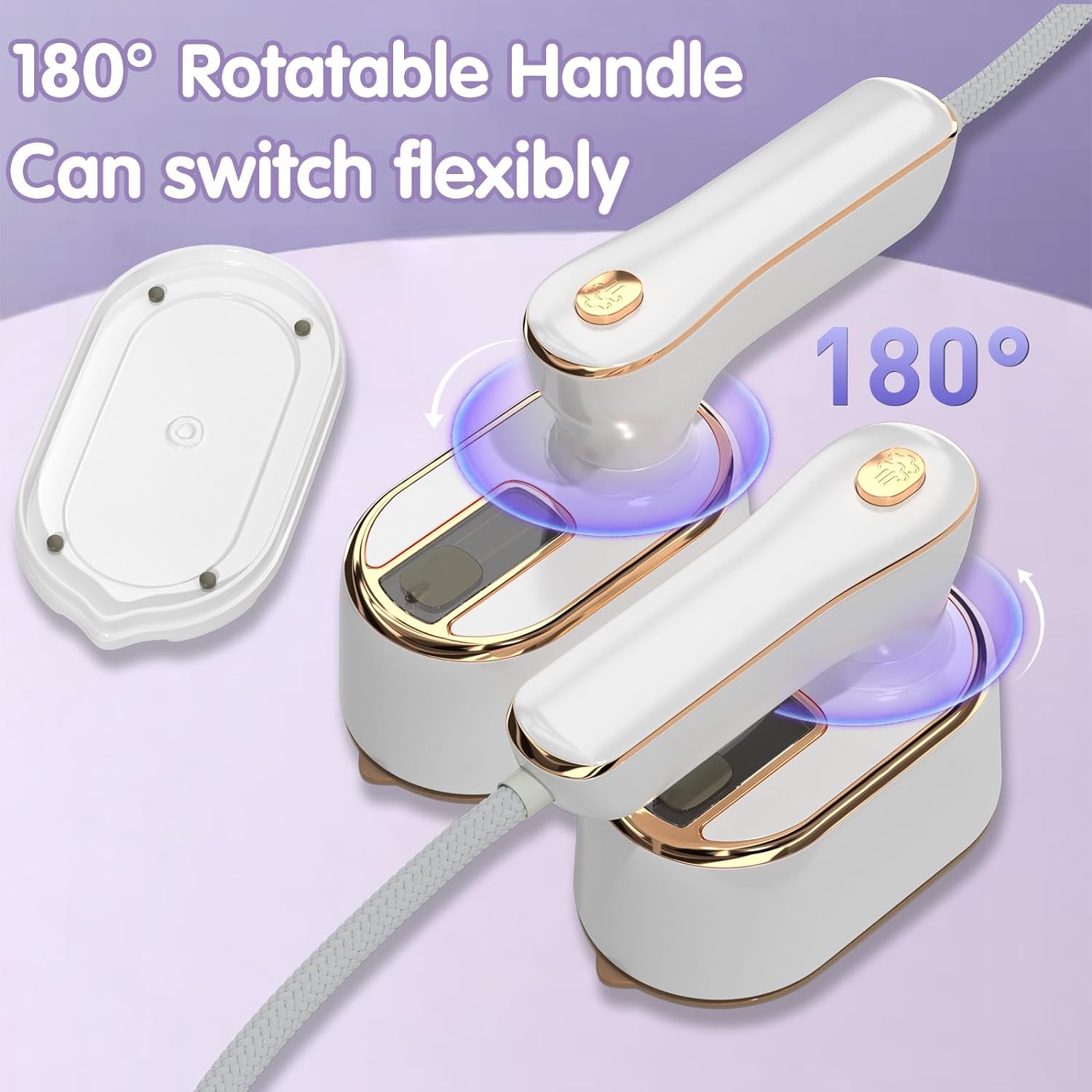 Travel Steamer Iron for Clothes Mini - Portable Ironing Machine Travel Small Size Portable Steamer Travel College Dorm Home Essentials Steamer for Clothes(White) ? ? ? ? ? - Image 2