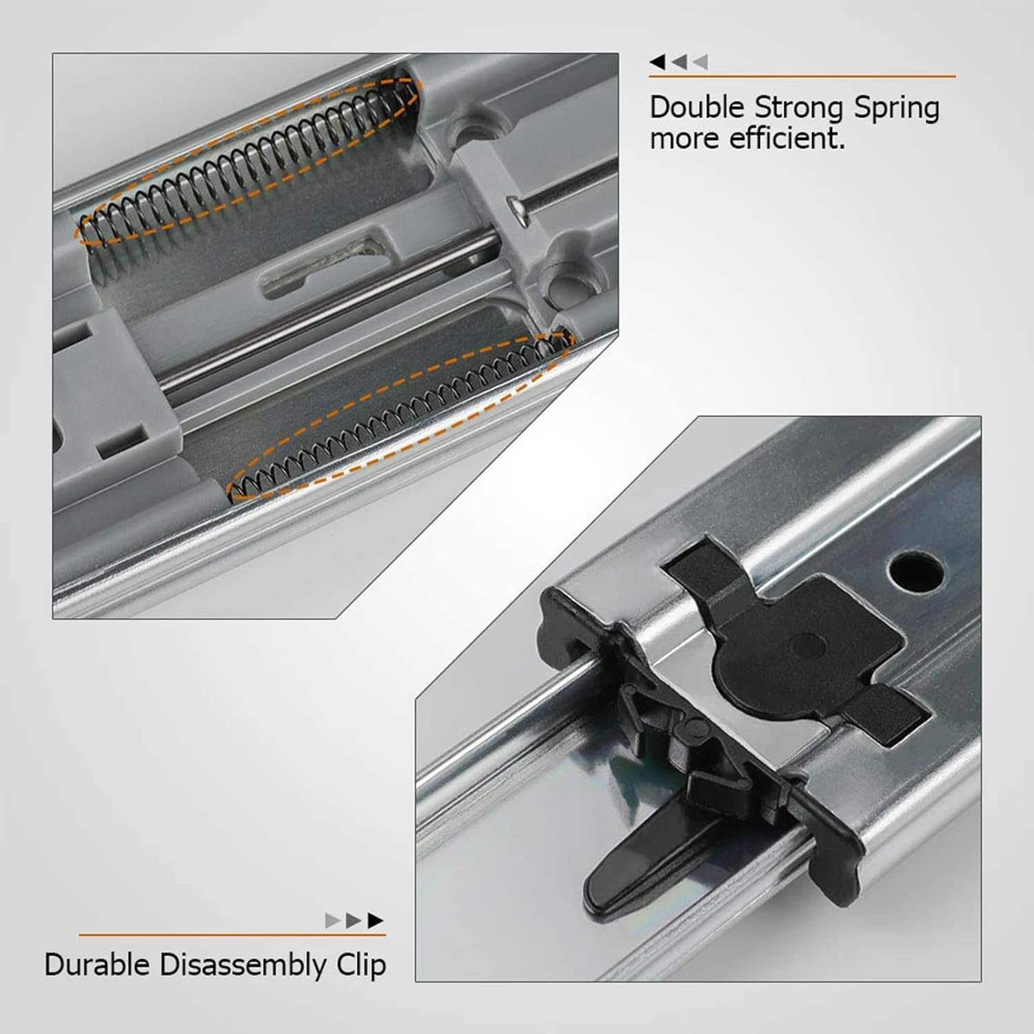 LONTAN 1 Pairs Soft-Close Drawer Slides 20 Inch Full Extension and Ball Bearing Cabinet Drawer Slides - SL4502S3-20 Heavy Duty Dresser Drawer Slides 100lb Capacity ? ? ? ? ? - Image 4