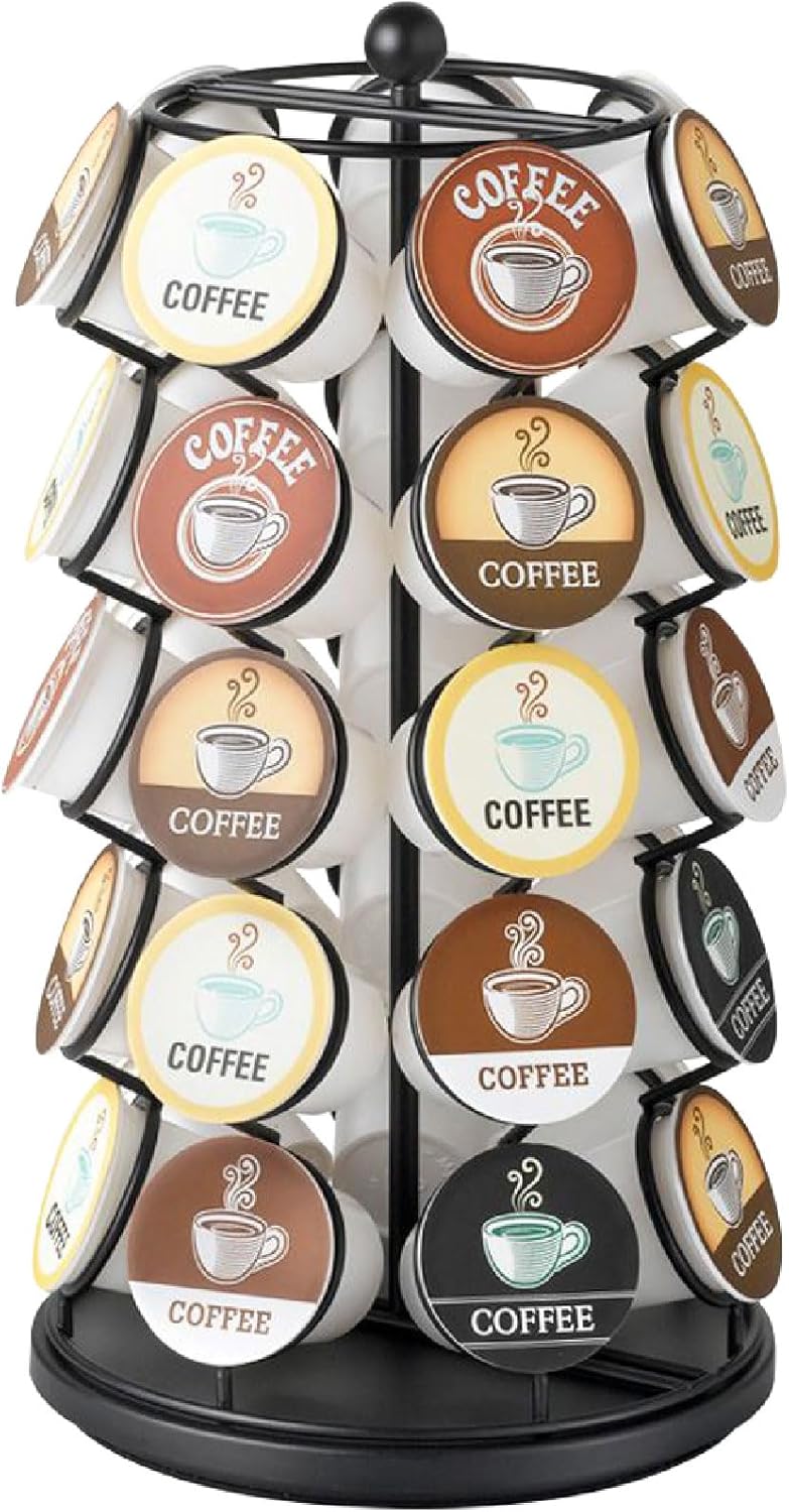 Nifty K Cup Holder ? Compatible with K-Cups, Coffee Pod Carousel | 35 K Cup Holder, Spins 360-Degrees, Lazy Susan Platform, Modern Black Design, Home or Office Kitchen Counter Organizer ? ? ? ? ?