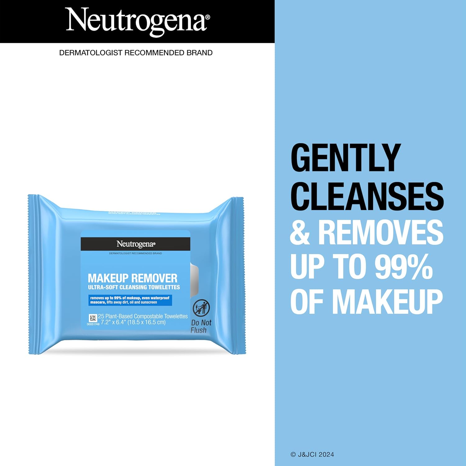 Neutrogena Makeup Remover Wipes, Gentle on the Eye Area, Individually Wrapped Daily Face Wipes for Waterproof Makeup, Travel & On-the-Go Singles, 20 Count ? ? ? ? ? - Image 2