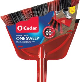 O-Cedar One Sweep Broom with Step-On Dustpan | Remove 99% with One Sweep | Lightweight Quiet Cleaning Tool | Ideal for Pet Owners ?   ?   ?  ?   ?