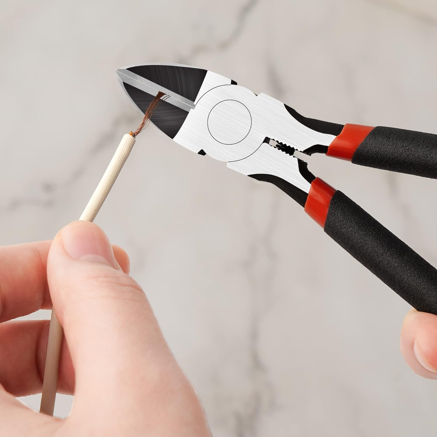 BOENFU 6 Inches Wire Cutters Heavy Duty Snips Flush Cut Side Cutters Pliers Metal Cutting Tool for Crafting, Floral, Artificial Flowers, Chicken Wire, Electrical, 1 Pack - Image 3