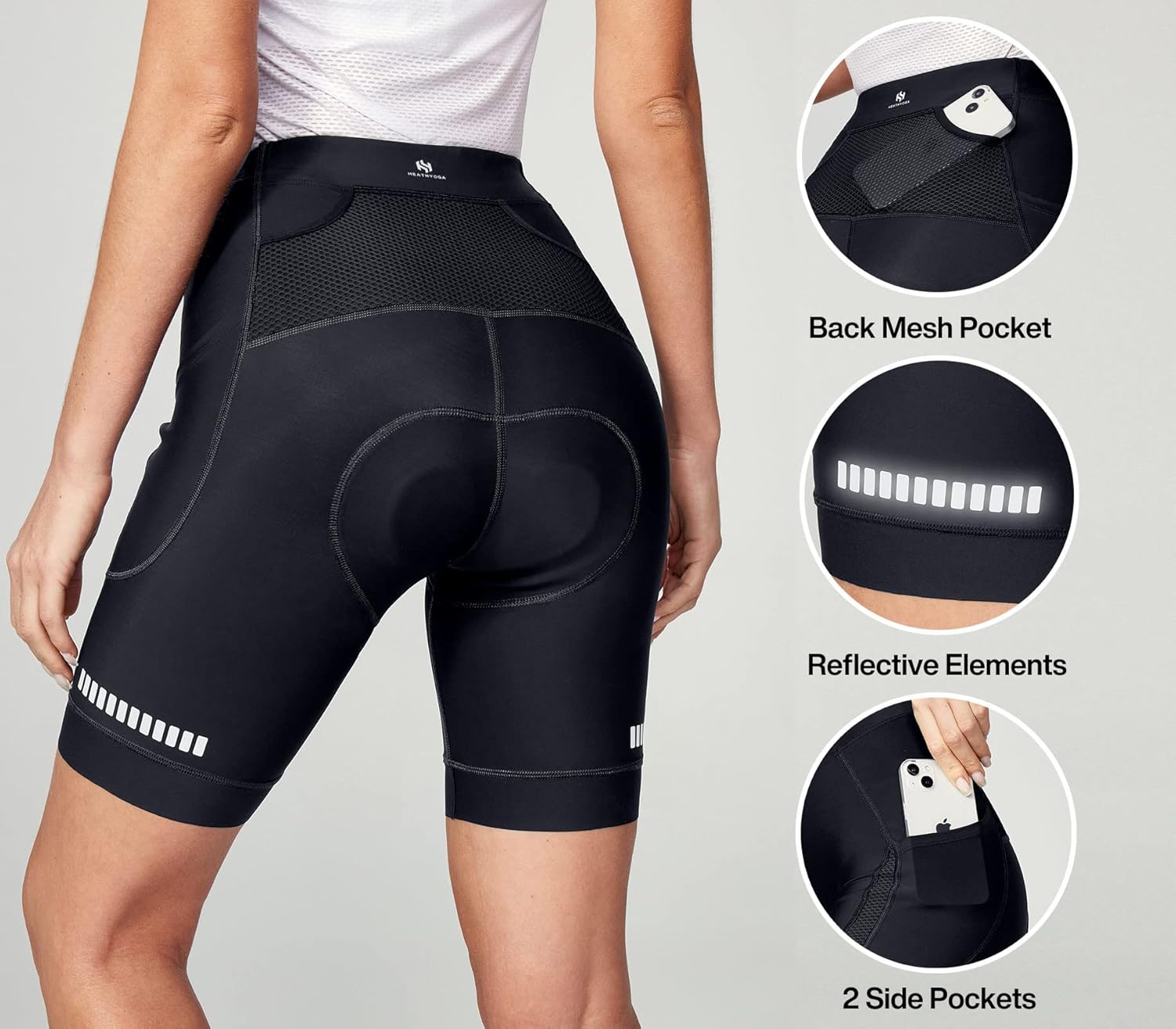 Heathyoga Womens 4D Padded Bike Shorts with Pockets Padding Cycling Shorts Women Bicycle Shorts Biker Biking Shorts ? ? ? ? ? - Image 4