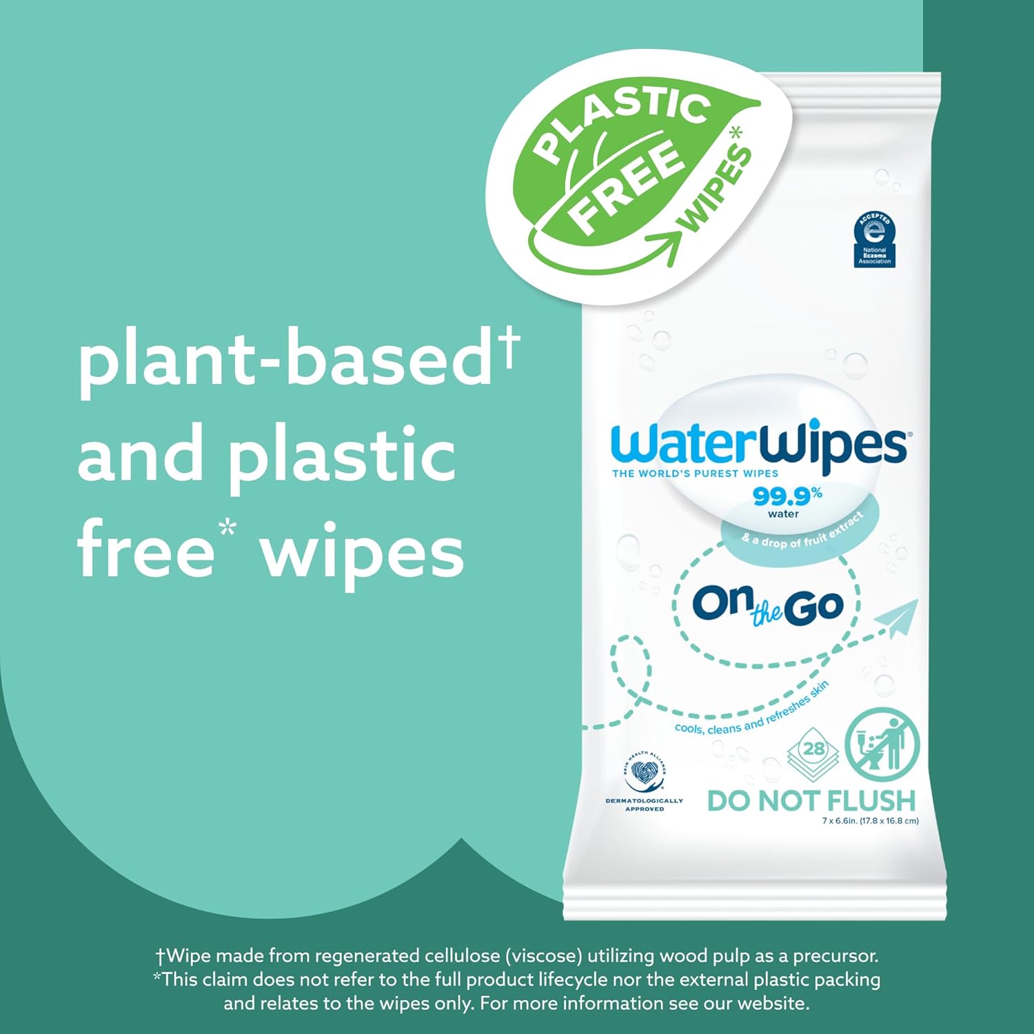 WaterWipes On The Go Wipes, 99.9% Water-Based Wipes for Travel, Sports, and to Refresh Skin, Unscented & Hypoallergenic, 28 Count (1 Pack) ? ? ? ? ? - Image 4