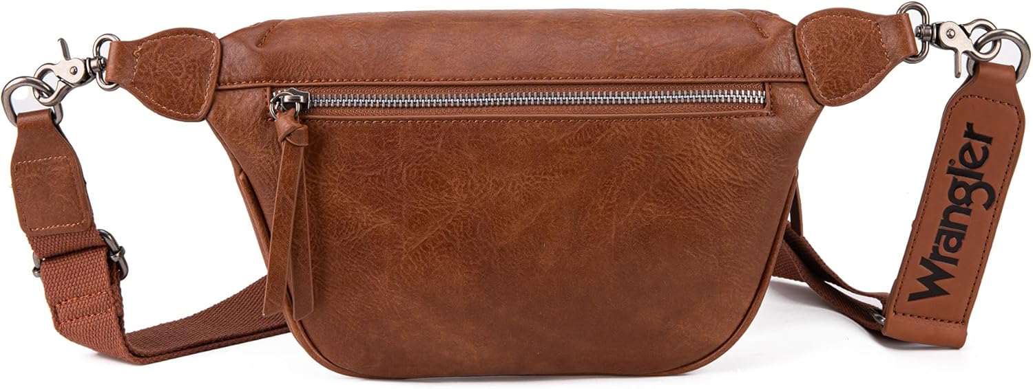 Wrangler Large Fanny Packs for Women Waist Bag Travel Belt Bags Crossbody Sling Bag Brown ? ? ? ? ? - Image 4