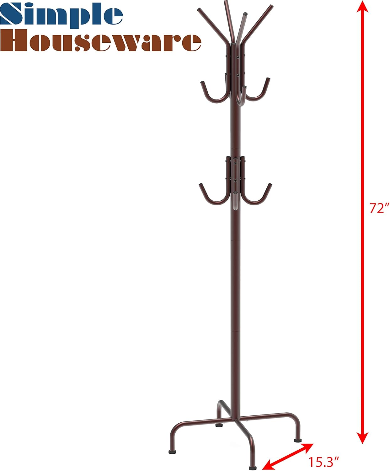 Simple Houseware Standing Coat and Hat Hanger Organizer Rack, Bronze ? ? ? ? ? - Image 6
