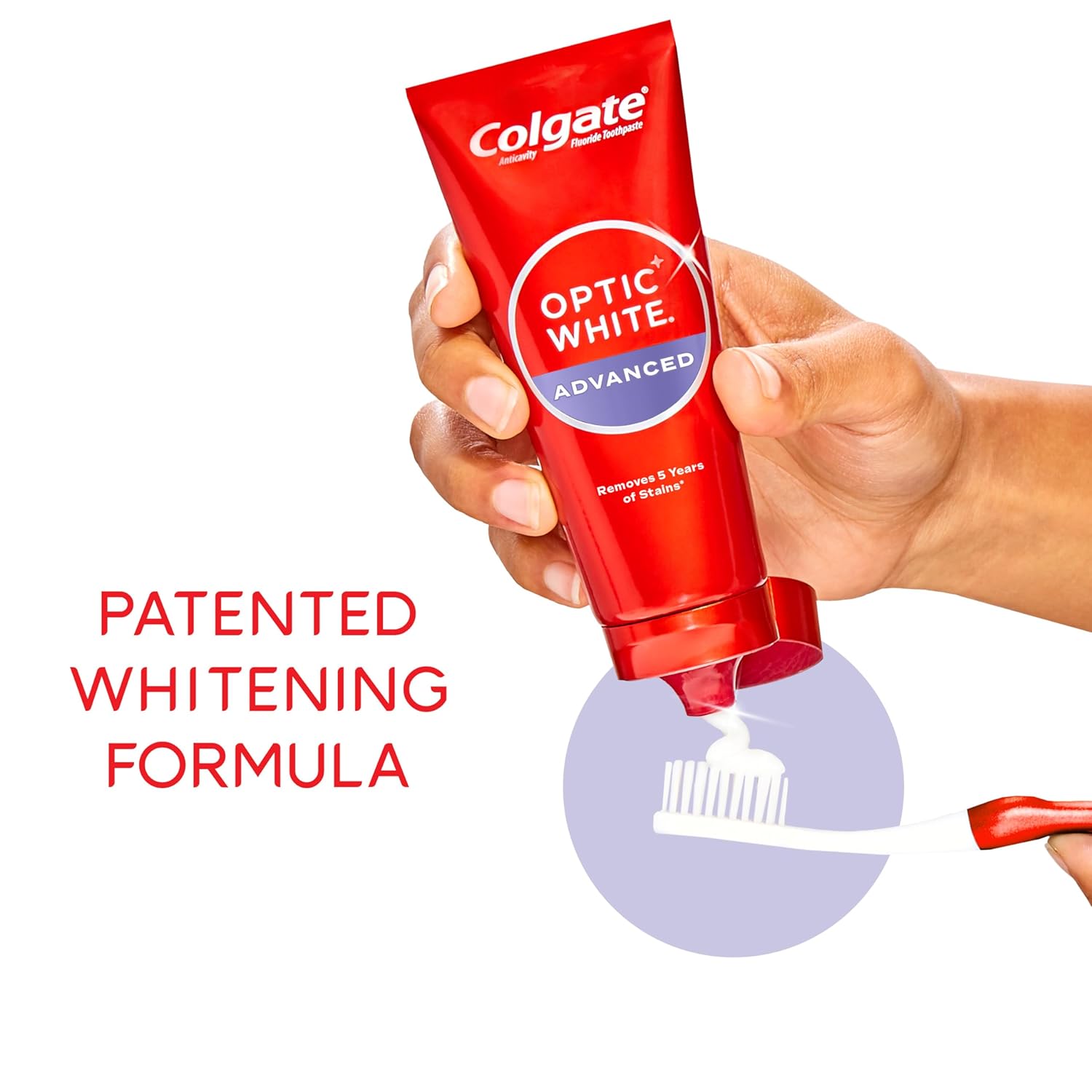 Colgate Optic White Advanced Hydrogen Peroxide Toothpaste, Teeth Whitening Toothpaste Pack, Enamel-Safe Formula, Helps Remove Tea, Coffee, and Wine Stains, Sparkling White, 3 Pack, 3.2 oz ? ? ? ? ? - Image 4
