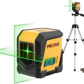PREXISO Laser Level with Tripod, 65Ft Self Leveling Cross Line Laser Level, Green Line leveler Tool for Hanging Pictures, Home Renovation with LED Indicator & 2 AA Batteries (26 inch Tripod) ?   ?   ?  ?   ?