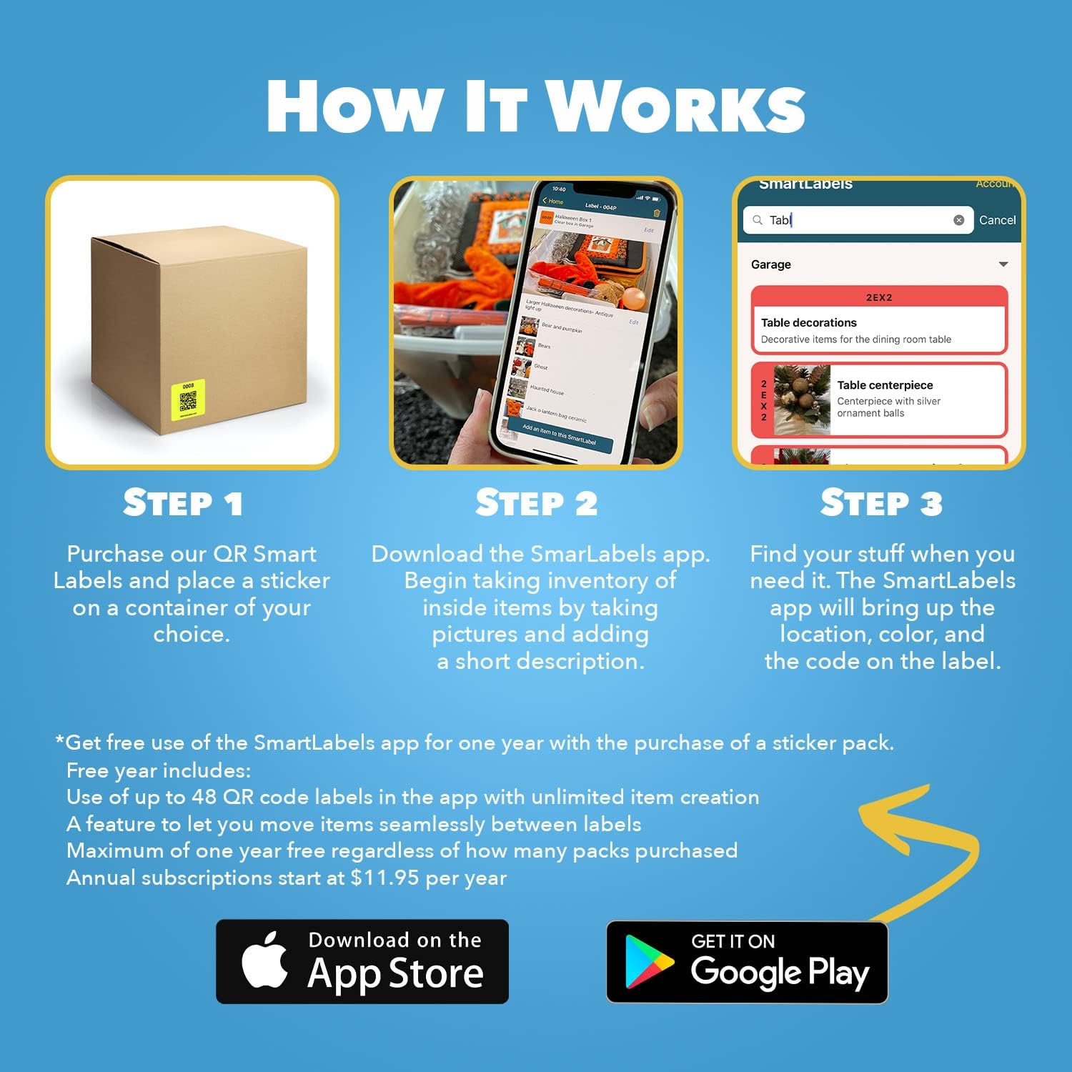 QR Code Smart Labels | Color Coded Scannable Stickers for Storage Bins, Moving Containers & Organization | Pack and Track Inventory on iOS & Android App | Pack of 48 (Original) ? ? ? ? ? - Image 6