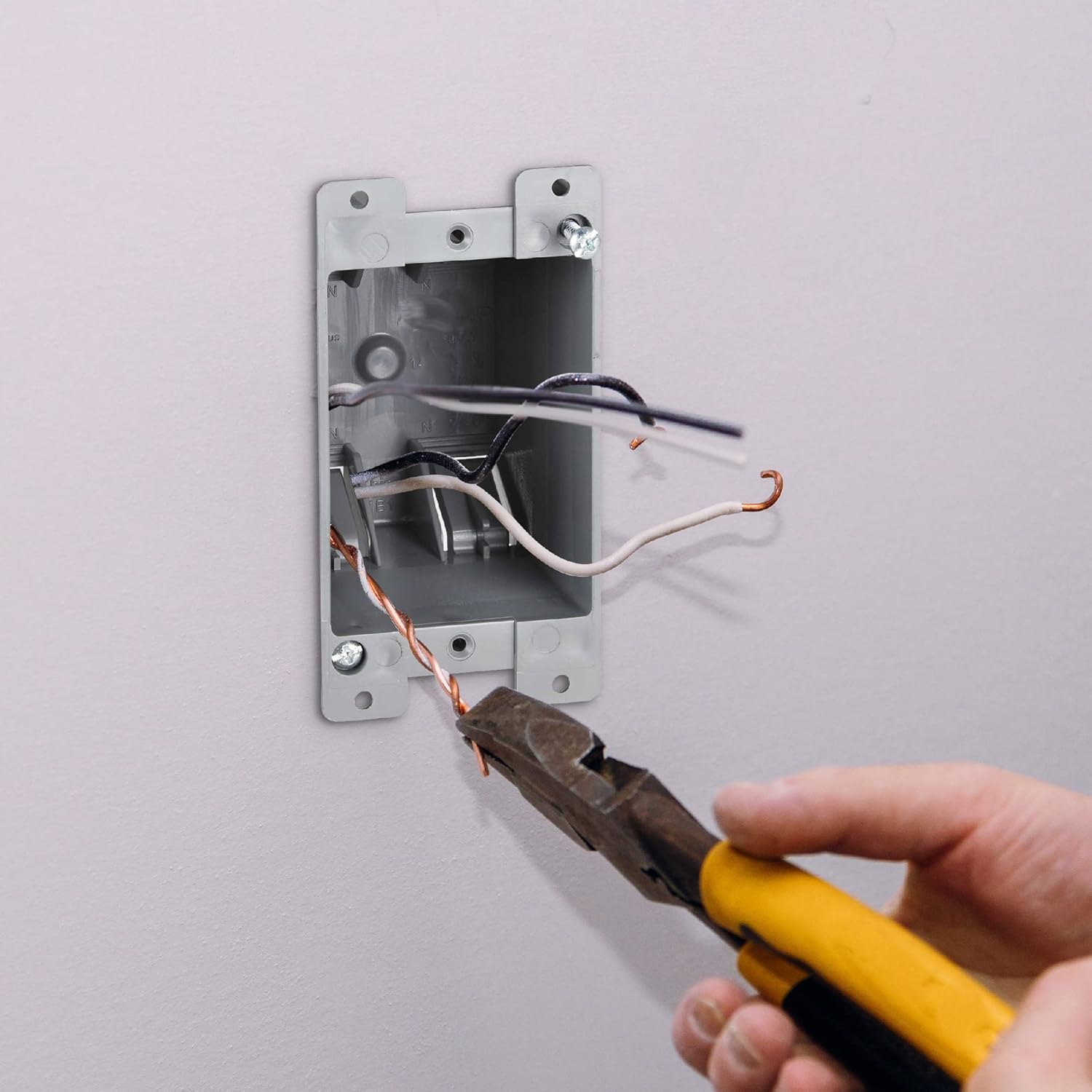 Newhouse Hardware 1-Gang PVC Old Work Electrical Outlet Box (1-pack) | 14 cu. in. Plastic Junction Box for Switches, GFCI, or Duplex Receptacle Outlet | Old Work Electrical Box for Home Improvement ? ? ? ? ? - Image 5