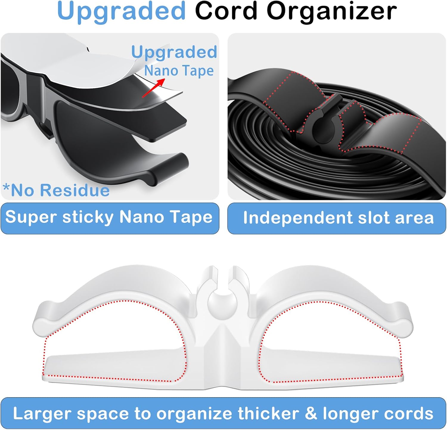 Cord Organizer for Appliances, 8 Pack Upgraded Kitchen Appliance Cord Organizer Stick On Appliance Wire Organizer Wire Wrapper for Kitchen Appliances Mixers, Coffee Maker, Pressure Cooker ? ? ? ? ? - Image 2