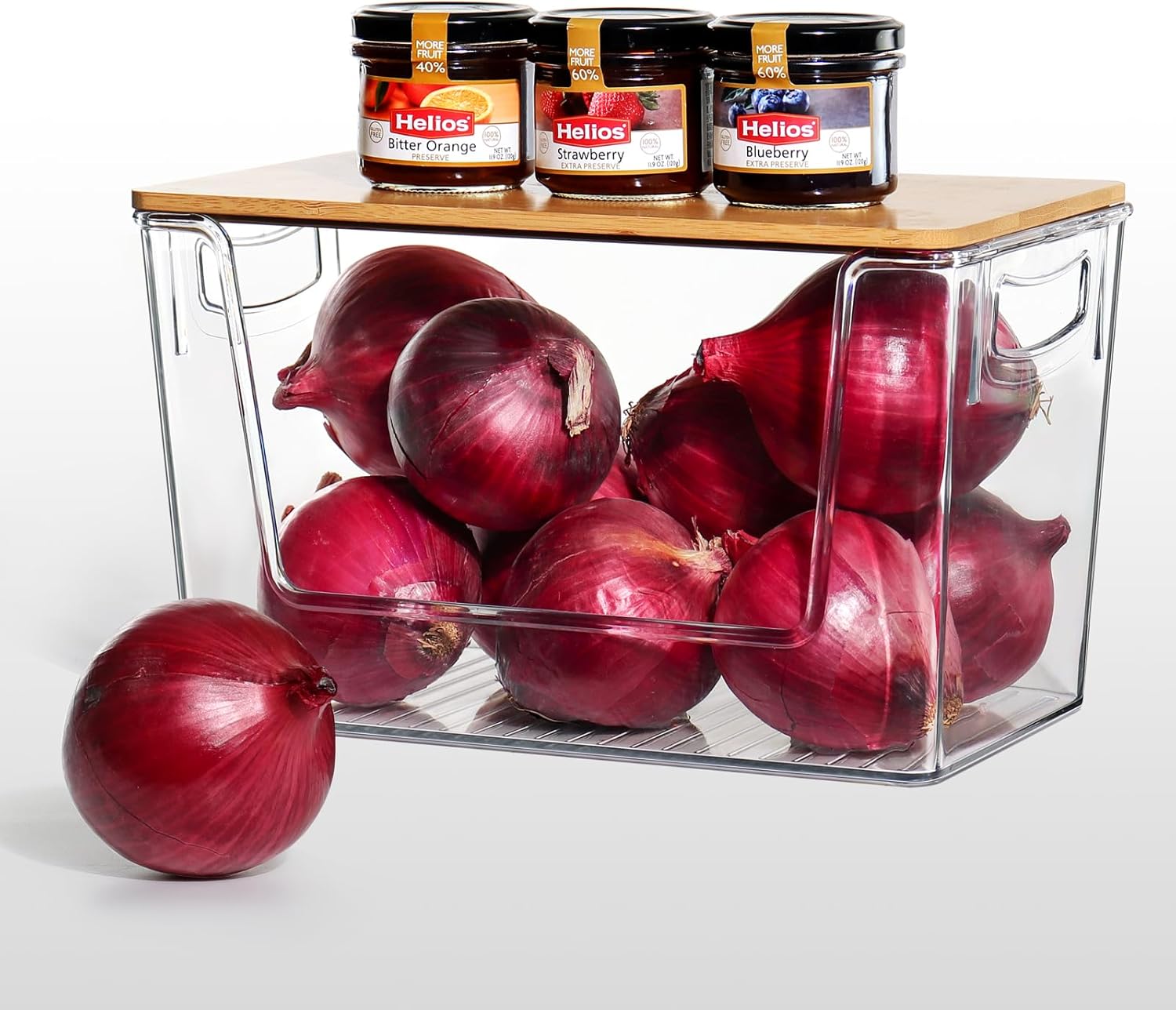 2 Set Pantry Organizer Storage Stackable Kitchen Laundry Organizers for Onion, Potato, Fruit, Produce, Vegetable Clear ? ? ? ? ? - Image 2