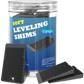 Furniture Levelers, 32 Piece Jar, Rubber Shims for Leveling, Black Wedge for Table Toilet Refrigerator Piano, Small Shims for Home Improvement and Work, Cuttable and Stackable ?   ?   ?  ?   ?