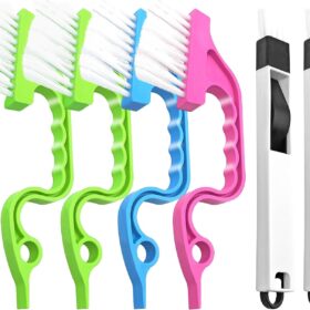 Crevice Gap Cleaning Brush Tool, 6pcs Hand-held Groove Gap Cleaning Tools, 2 in 1 Dustpan Cleaning Brushes, Shutter Door Window Track Kitchen Cleaning Brushes Kit                 
