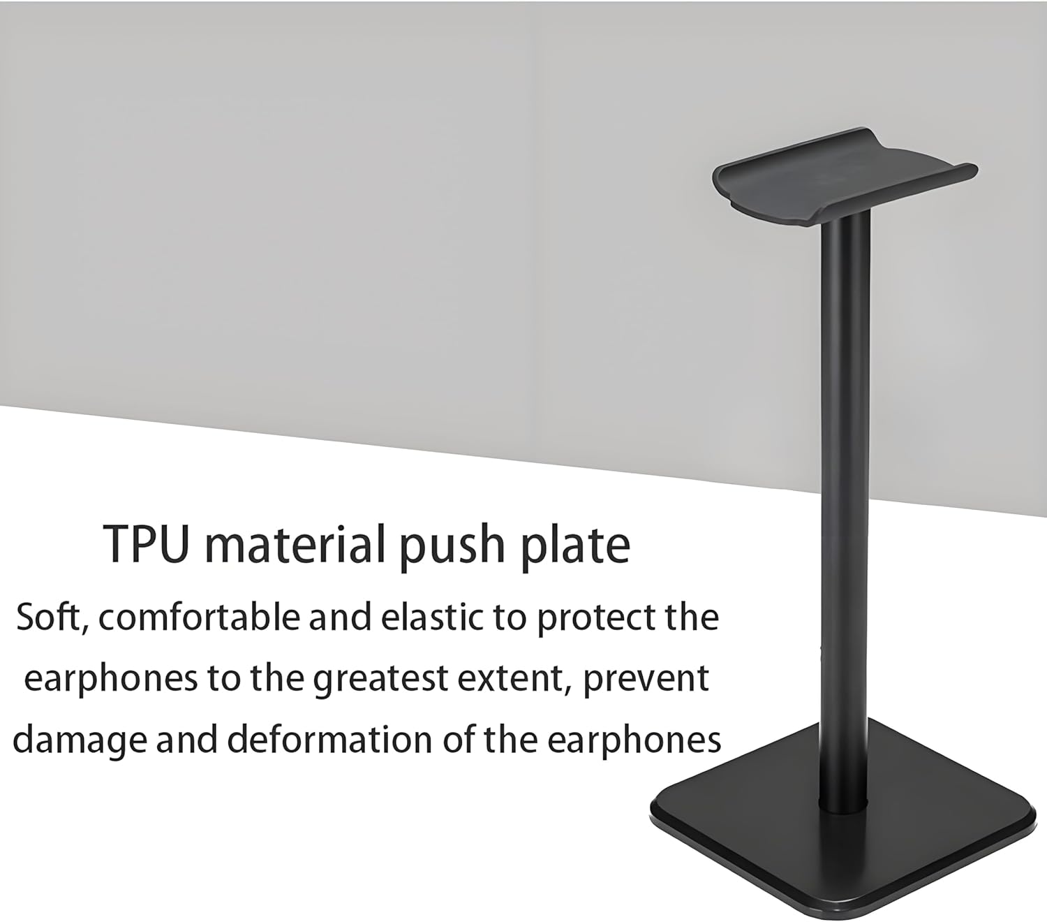 Headphone Stand, Universal Aluminum Metal Holder for AirPods Max, HyperX Cloud II, Xbox One, Turtle Beach, Sennheiser, Sony, Bose, Beats PC Gaming Headset Display & Bluetooth Headphones (Black) - Image 2