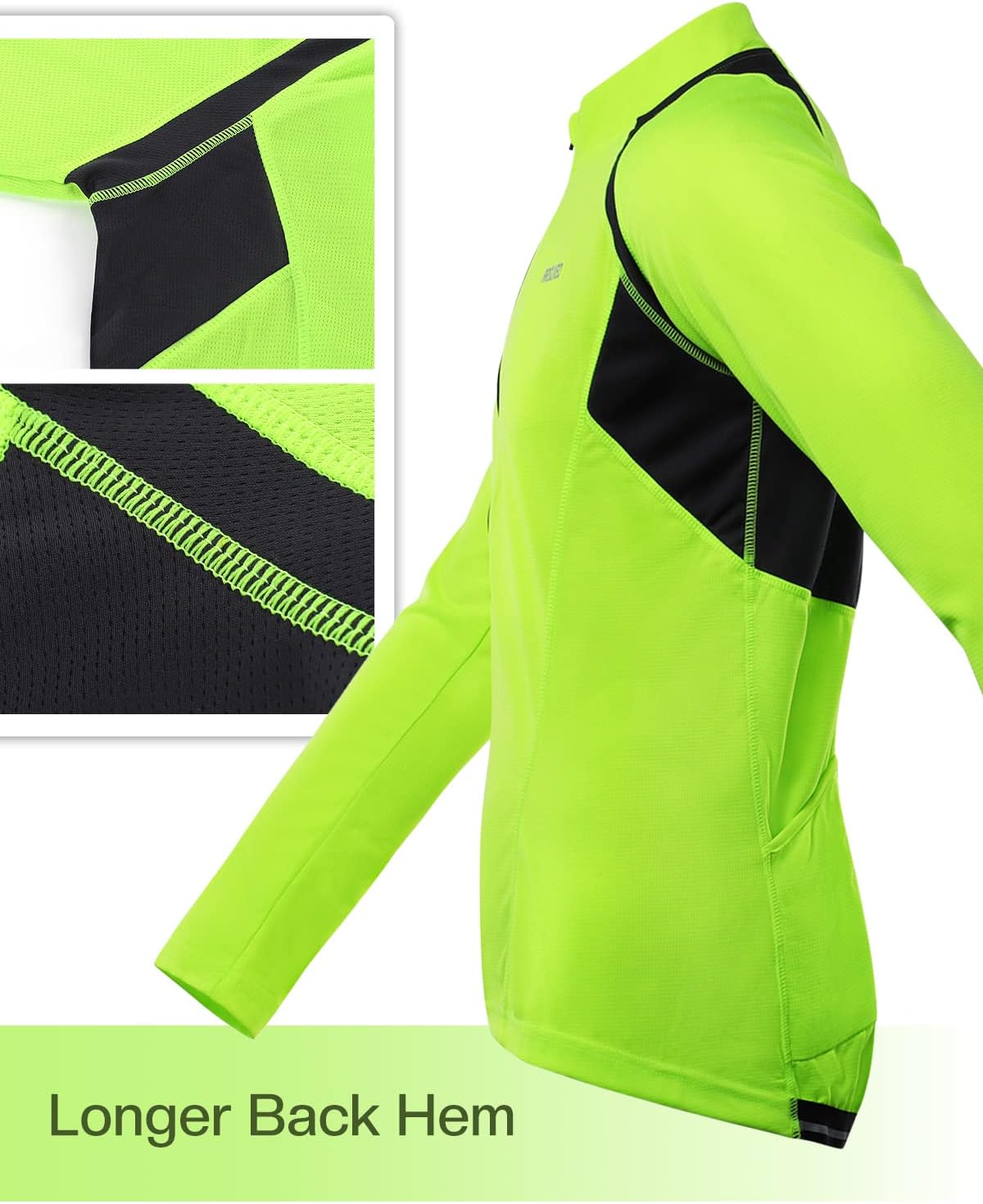 ARSUXEO Men's Half Zipper Cycling Jerseys Long Sleeves Mountain Bike Shirts 6031 ? ? ? ? ? - Image 3