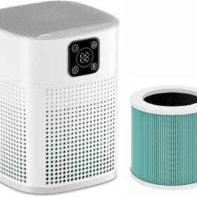 Air Purifiers for Bedroom, Honeyuan H13 HEPA Air Purifier for Home Large Room 600 sqft, Air purifiers with 360?Air Intake, 3 Fan Speeds, 3-Stage Filtration, White ?   ?   ?  ?   ?
