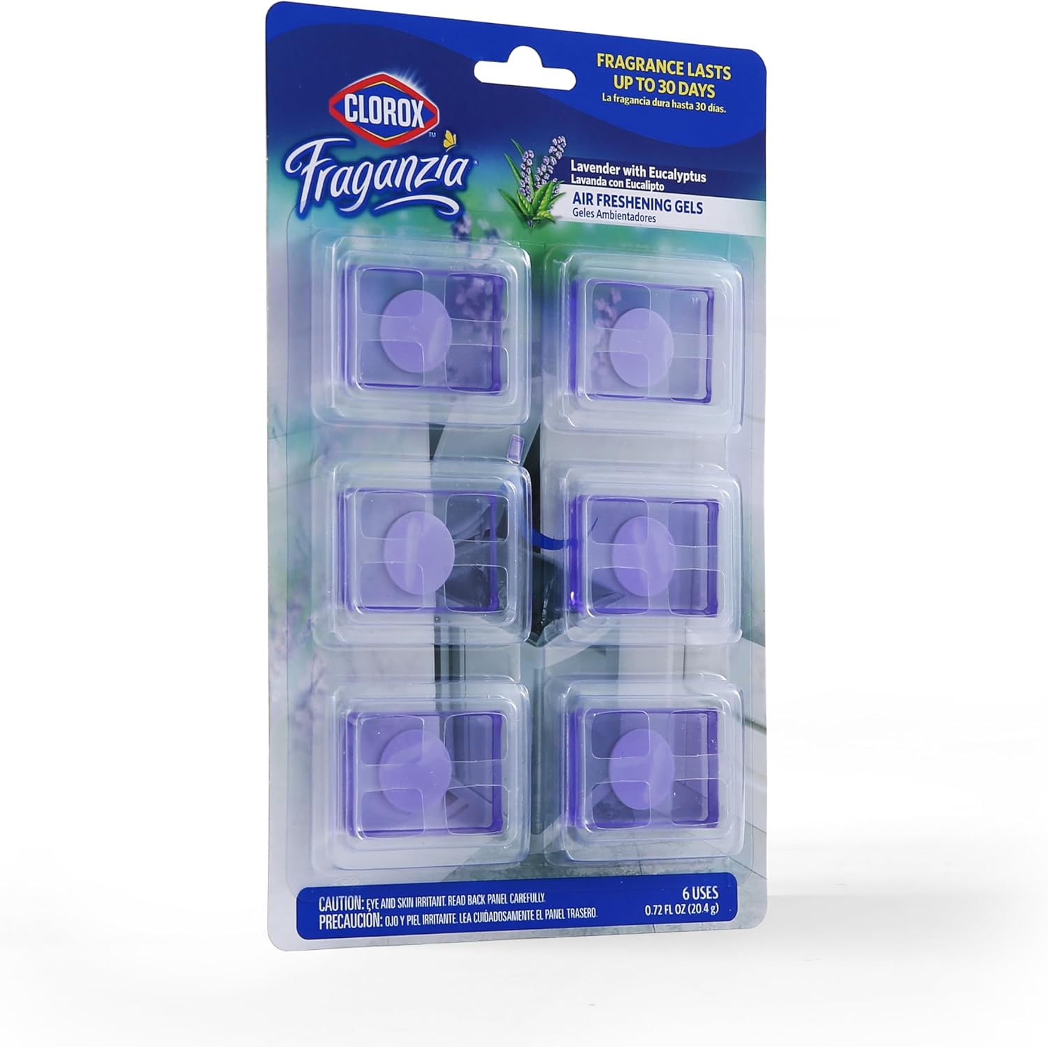 Clorox Fraganzia Adhesive Garbage Can Air Freshener Gel, Lavender with Eucalyptus Scent - No Plug, Stick On Trash Can Deodorizer and Odor Absorber, Gel Air Fresheners for Home and Kitchen, 6 Count - Image 2