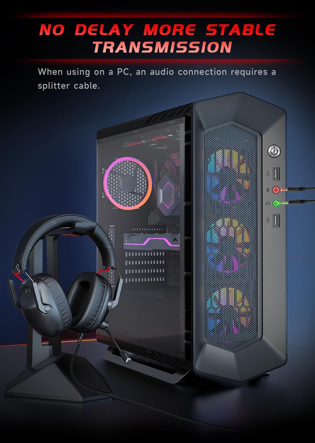 CM7007 Gaming Headset for Xbox Series X|S, Xbox, PS5, PS4, PC, Switch, Gaming Headphones with Noise Canceling Microphone, Folding Design, 50MM Dynamic Drivers, 3.5MM Audio Jack, Black Red - Image 2