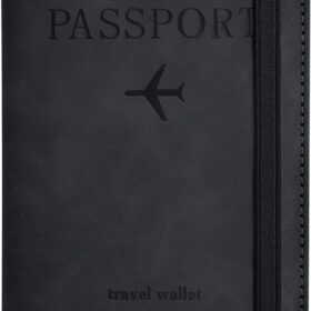 Passport Holder, Passport Cover with Credit Card Slot and Boarding Pass Slot Combo, Passport Wallet Case Book Travel Must Have, RFID Blocking Leather Travel Accessories, Black ?   ?   ?  ?   ?