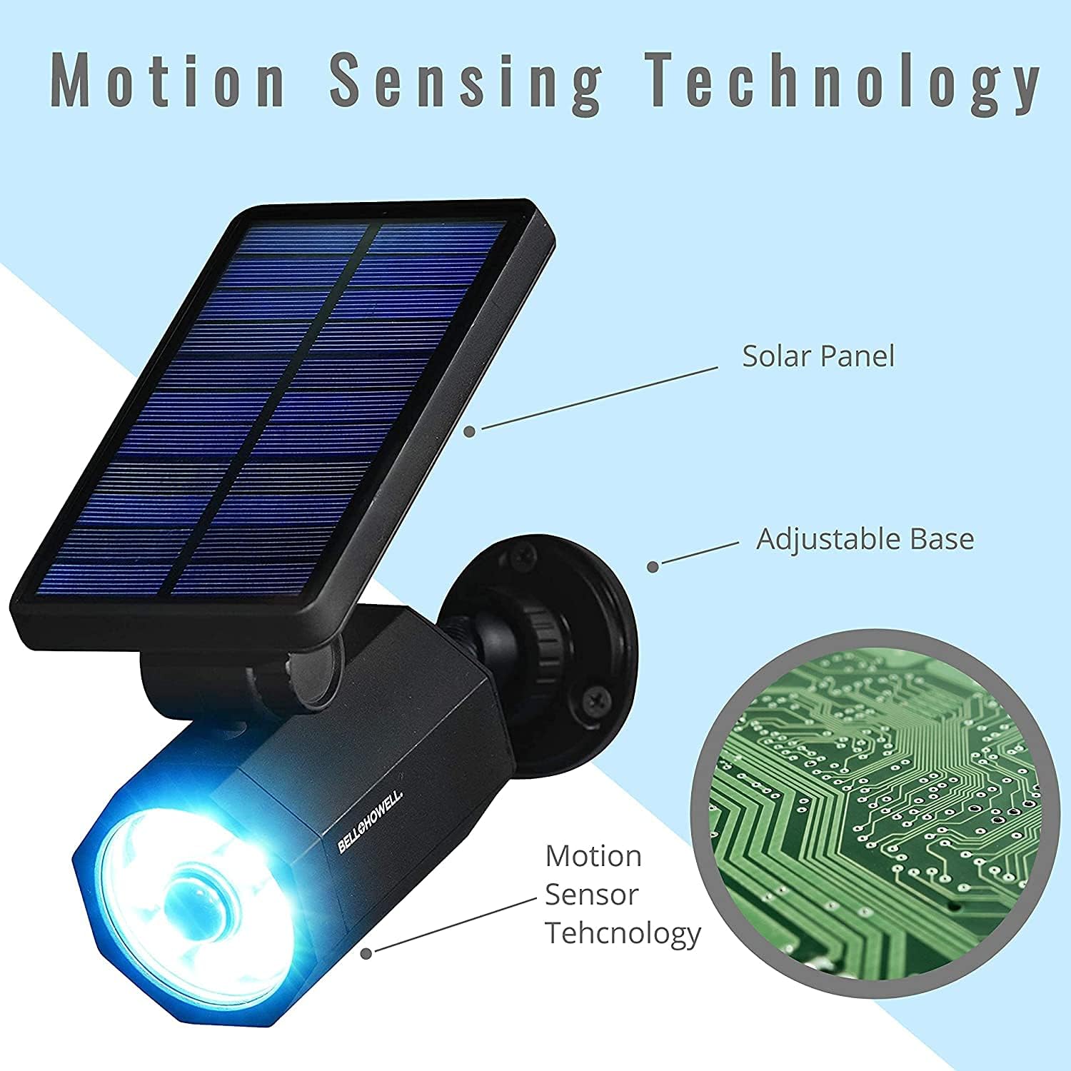 Bell+Howell Bionic Spotlight Motion Solar Spot Lights Outdoor Waterproof, Solar Landscape Lights, Outdoor Solar Yard Lights Weather Resistant, Super Bright LED Lights, for Garden, Lawn As Seen On TV - Image 3