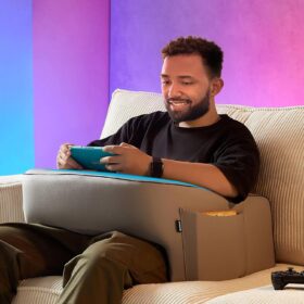 Reading Pillow for Gaming, Extra Large Arm Rest Pillow for Adult, Memory Foam Bed Rest Pillow for Reading, Working, Playing Steam Deck Switch or Sitting in Bed Floor Sofa(Grey) ?   ?   ?  ?   ?
