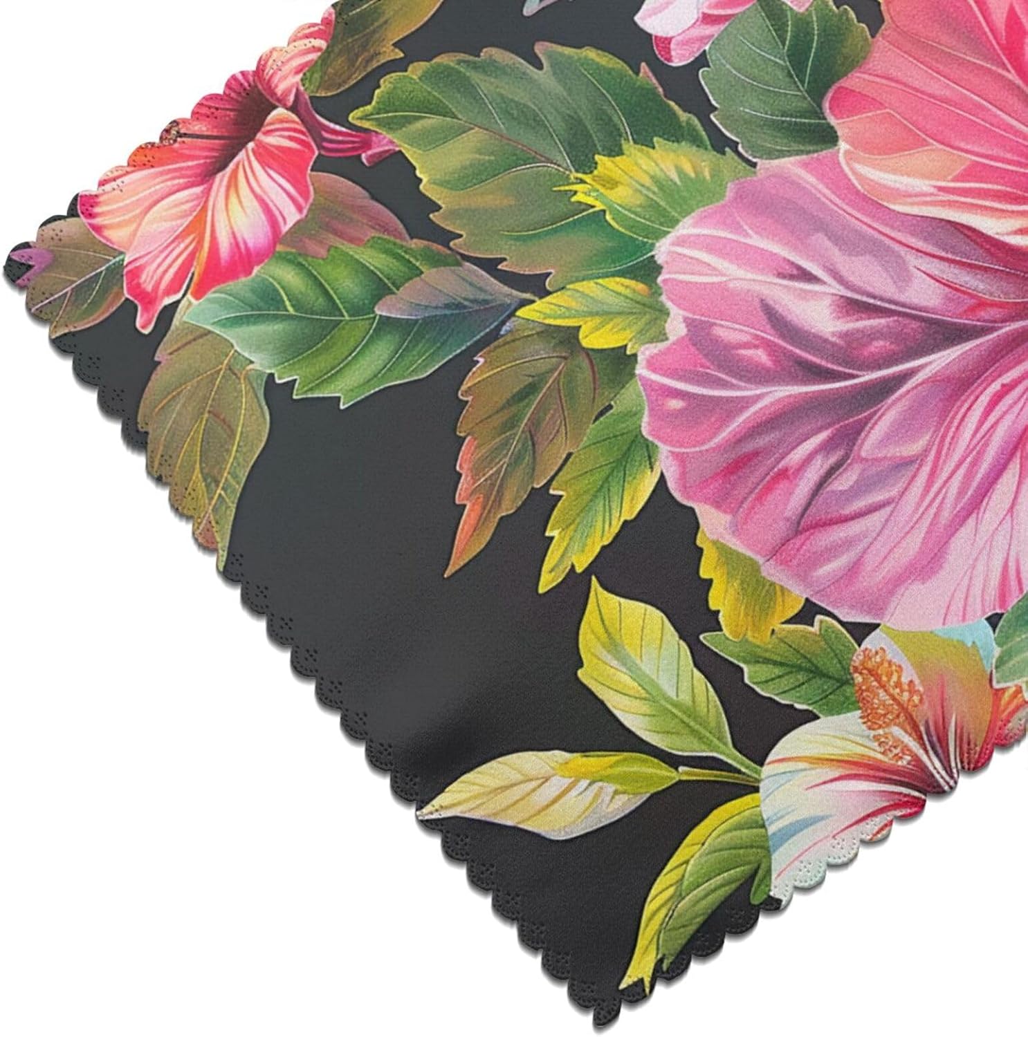 Hibiscus Flowers Print Printed Heat Resistant Placemats 6 PCS - Non-Slip Washable Kitchen Table Mats for Dining, Parties & More (18x12in, Polyeste) ? ? ? ? ? - Image 6