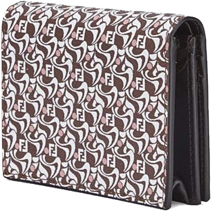 FENDI Calf Leather Signature Logo Brown Pink Small Bifold Wallet 8M0420 ? ? ? ? ? - Image 2