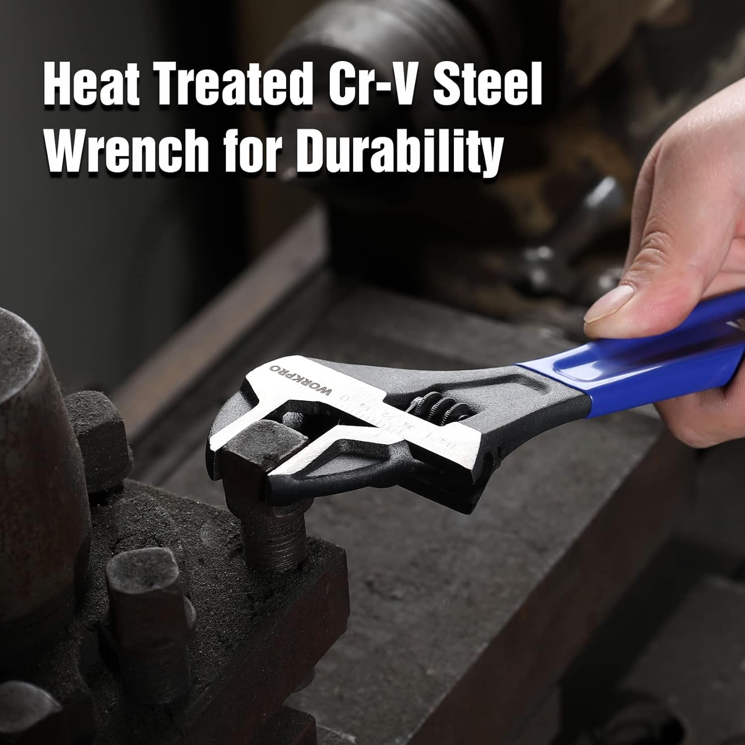 WORKPRO 2-piece Adjustable Wrench Set, 6-Inch & 10-Inch Wrenches, Wide Jaw Black Oxide Wrench, Metric & SAE Scales, Cr-V Steel, for Home, Garage, Workshop - Image 6