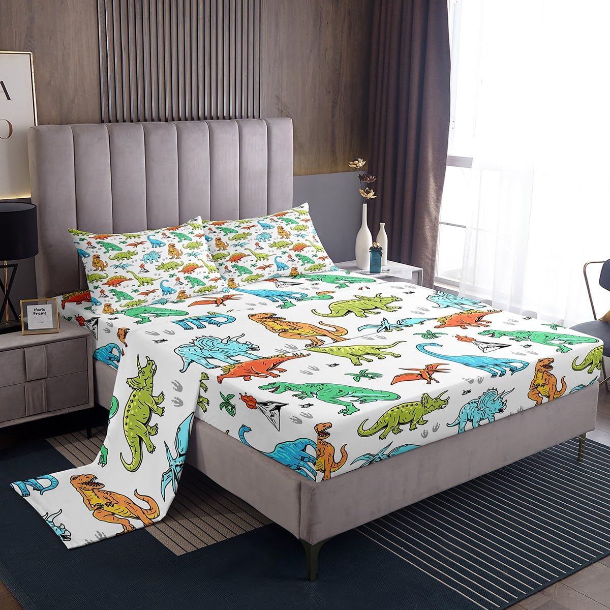 Farmhouse Style Bed Sheet Set 4 Piece,Wild Duck River Plant Sheets Full Size Sheets Set,Rustic Farm Wild Animal Soft Microfiber Bedding Set with Flat,Fitted Sheet,2 Pillow Cases - Image 6