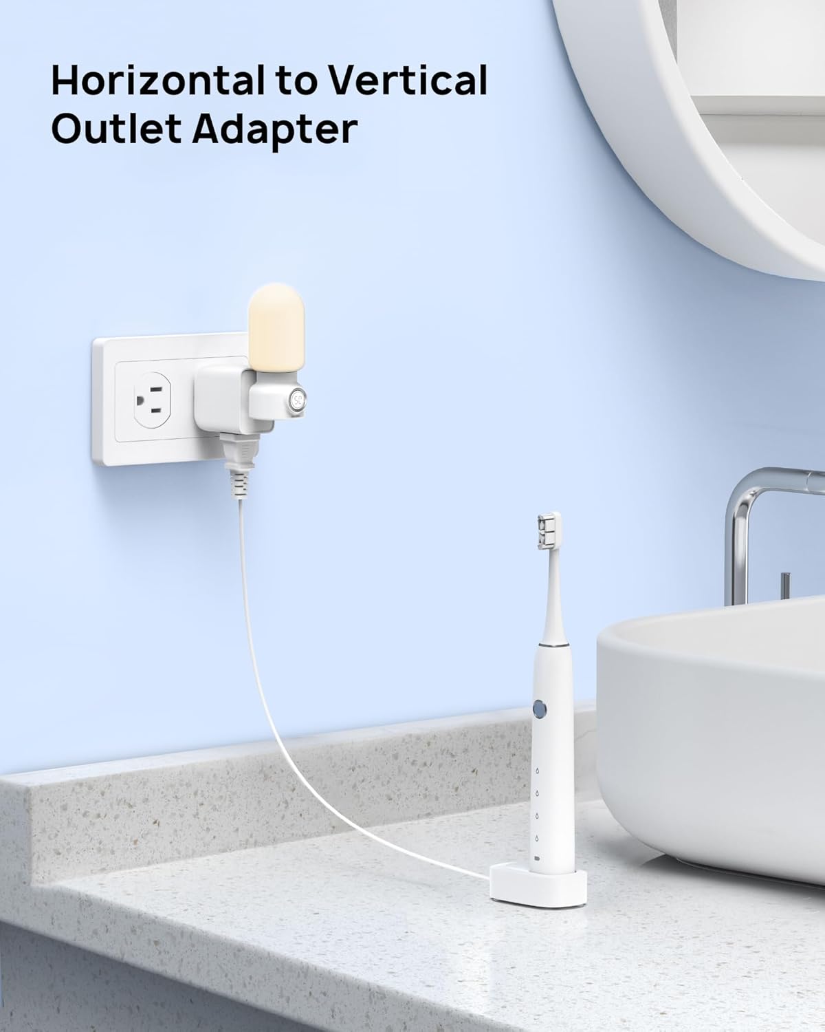 TROND Multi Plug Wall Outlet Extender - 3 Pack Multiple Plug Extension Outlet Splitter Adapter, Horizontal 3 Way Grounded Socket, for Home Office Dorm Room Cruise Ship Travel Essentials, White ? ? ? ? ? - Image 4