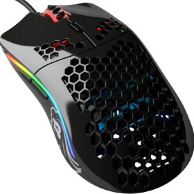 Glorious Model O- (Minus) Compact Wired Gaming Mouse - 58g Superlight Honeycomb Design, RGB, Pixart 3360 Sensor, Ambidextrous, Omron Switches - Glossy Black ?   ?   ?  ?   ?