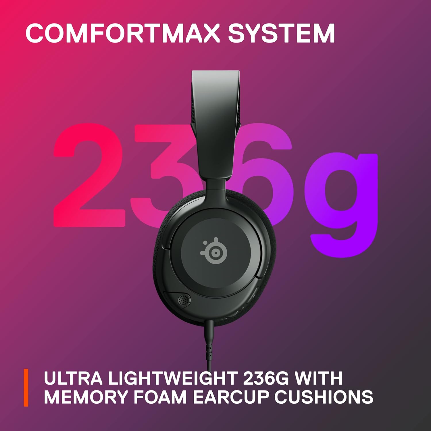SteelSeries Arctis Nova 1 Multi-System Gaming Headset ? Hi-Fi Drivers ? 360? Spatial Audio ? Comfort Design ? Durable ? Ultra Lightweight ? Noise-Cancelling Mic ? PC, PS5/PS4, Switch, Xbox - Black ? ? ? ? ? - Image 6