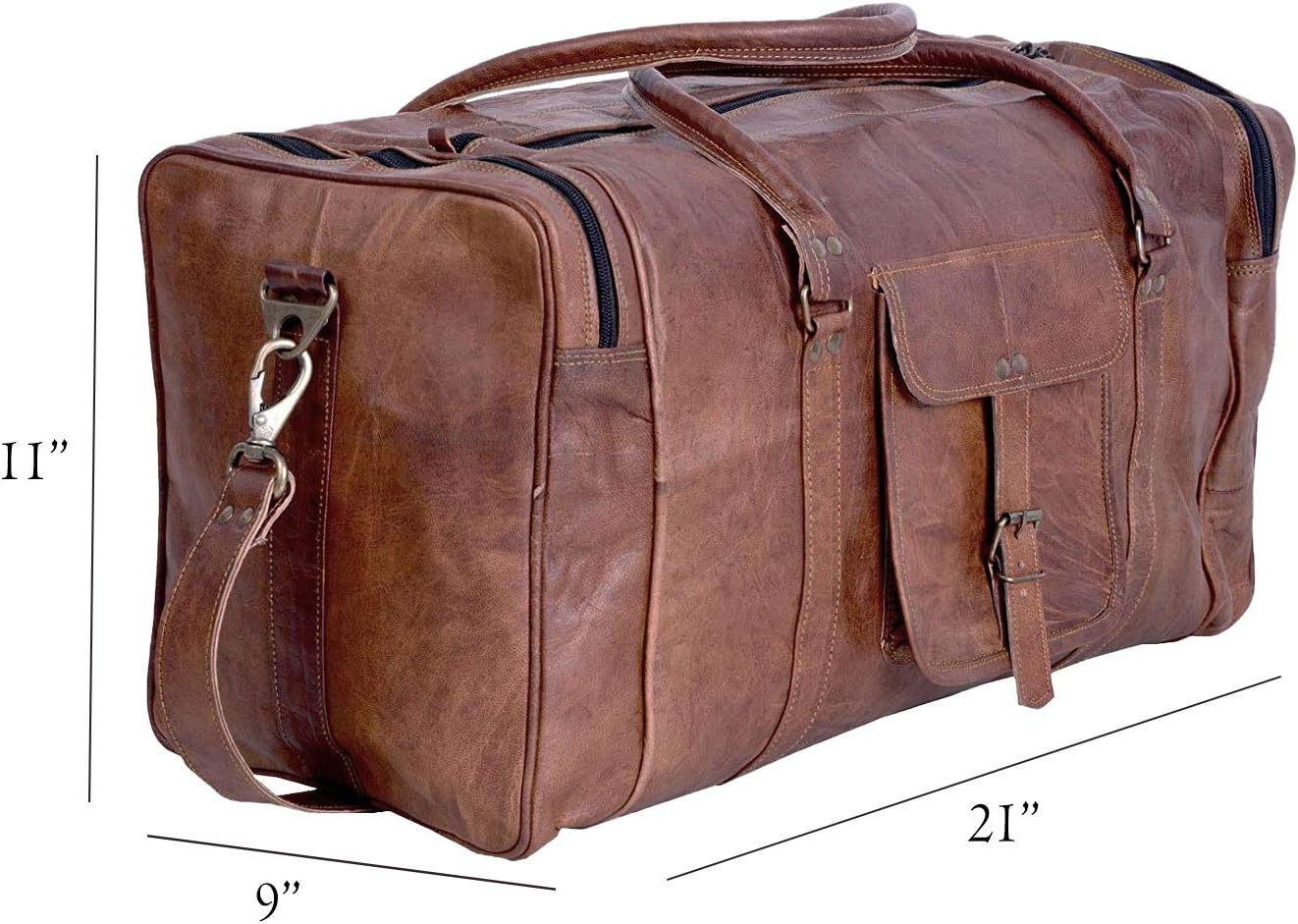 KPL 21 Inch Vintage Leather Duffel Travel Gym Sports Overnight Weekend Duffle Bags for men and women ? ? ? ? ? - Image 5