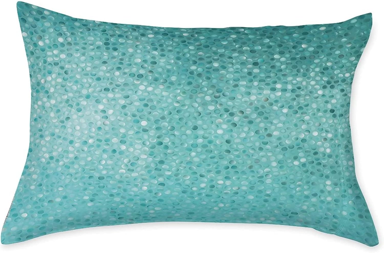 Decorative Bedding Sheet Set Twin XL Size, Turquoise Deep Pockets Fitted Sheet & 2 Pillow Sham Set, Small Dot Mosaic Tiles Shape Simple Classical Print Microfiber 3pc Bed Sheets Set,for Mattress - Image 3