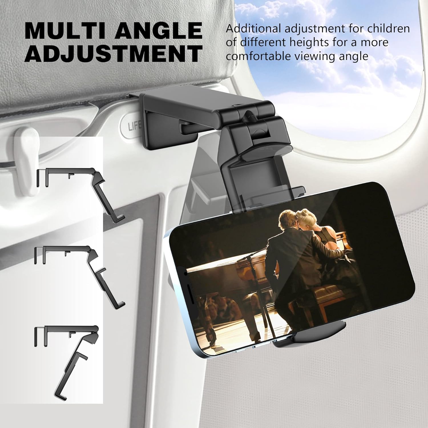 Perilogics Universal in Flight Airplane Phone Holder Mount. Hands Free Viewing with Multi-Directional Dual 360 Degree Rotation. Pocket Size Must Have Airplane Travel Essential Accessory for Flying ? ? ? ? ? - Image 4
