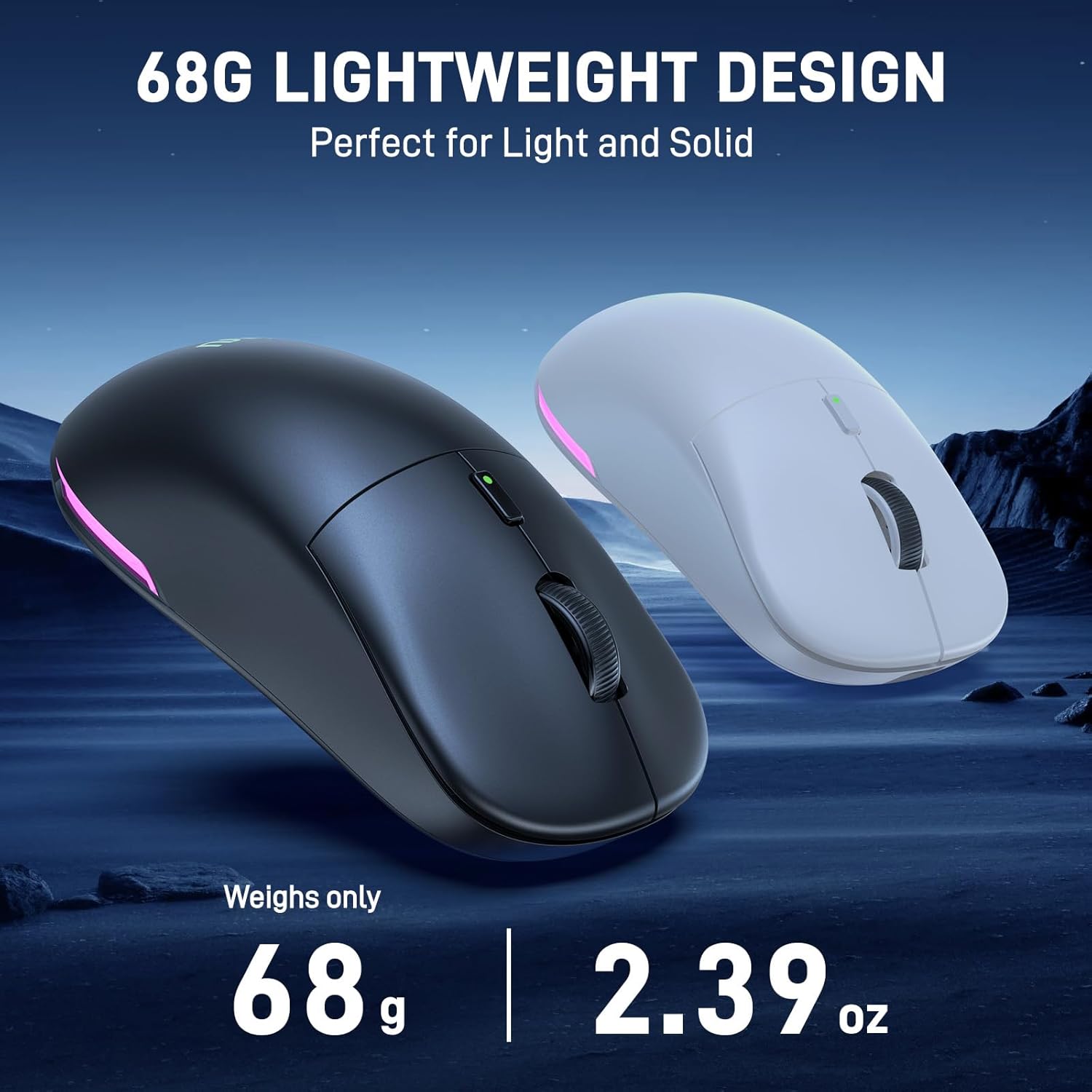 UHURU Wireless Gaming Mouse, 26000 DPI, Mouse Gaming with RGB Backlit, 70 Hours Battery Life, 2.4GHz & Wired, 6 Buttons, Fit for PC/Mac - Black ? ? ? ? ? - Image 4
