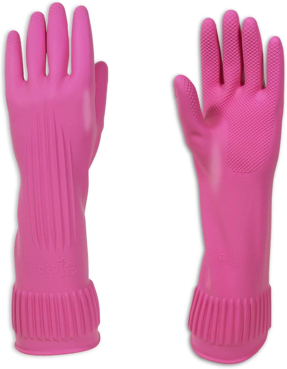 Kitchenware Mamison Quality Rubber Gloves Pink Size M, Waterproof Rubber Gloves 1 Pairs, Korean Home and Improvement Brand - Image 6