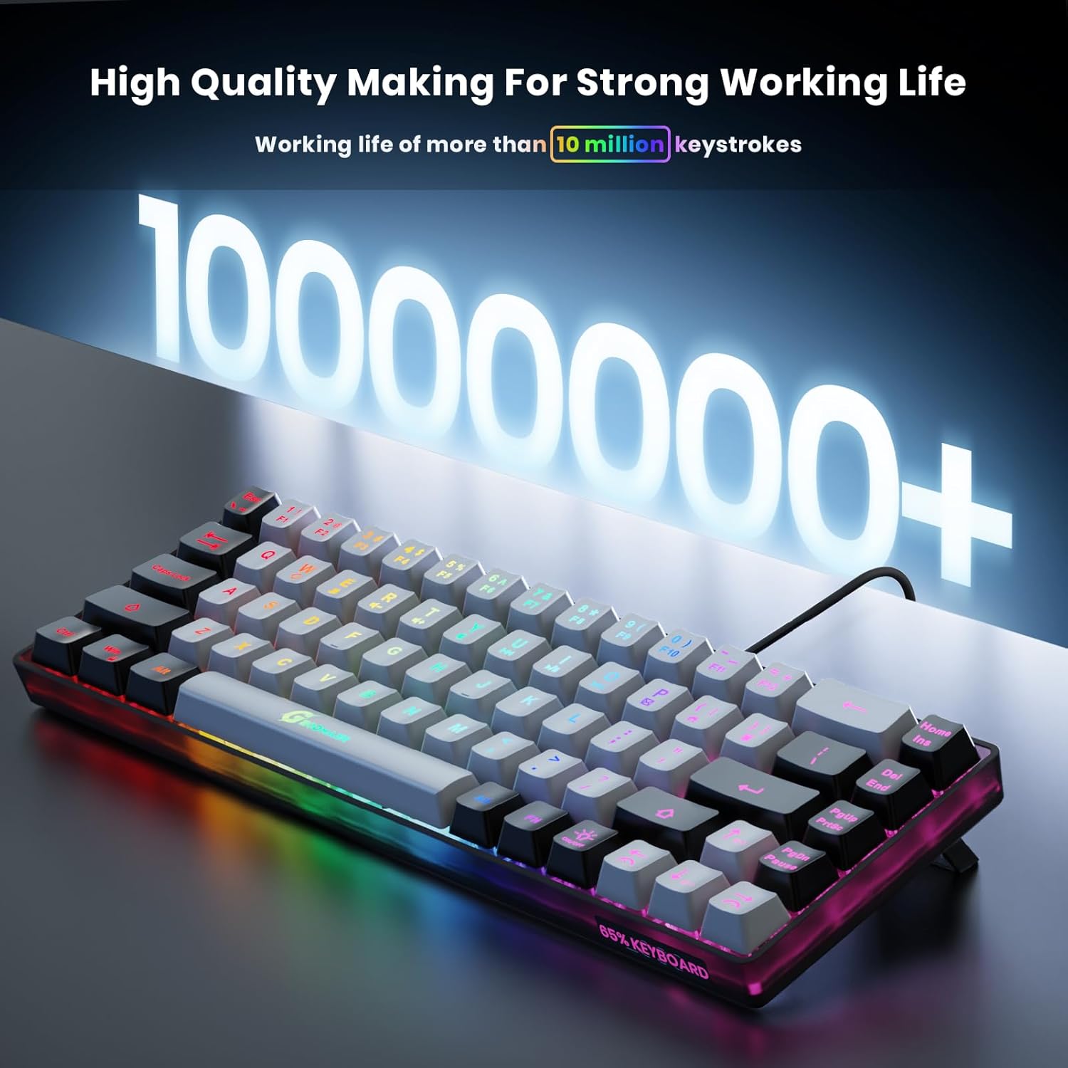 65% Gaming Keyboard, Wired Backlit Mini Keyboard, Ultra-Compact Anti-Ghosting No-Conflict 68 Keys Membrane Gaming Wired Keyboard for PC Laptop Windows Gamer ? ? ? ? ? - Image 3