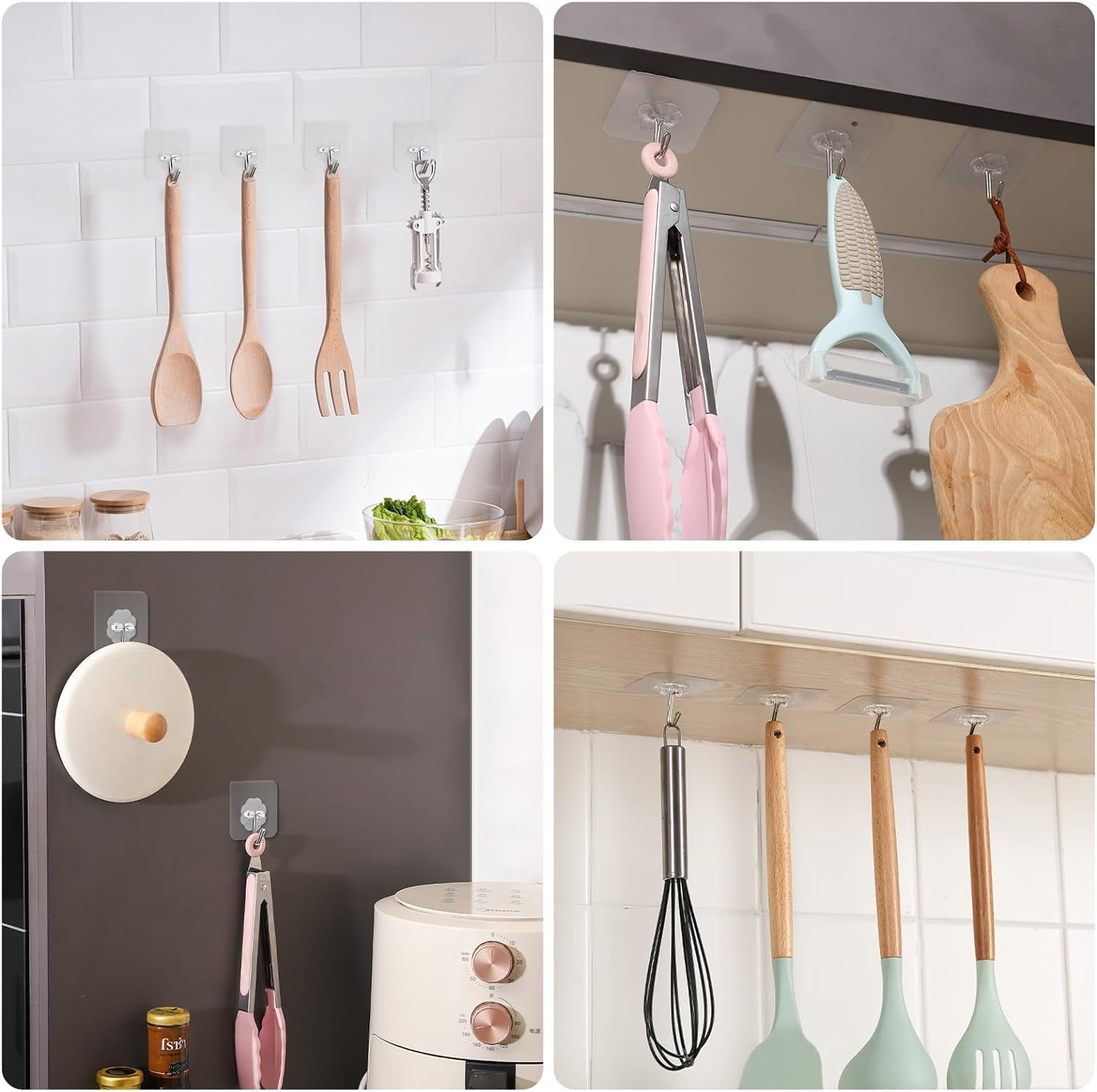30 Pack Wall Heavy Duty 13lb(Max) Self Adhesive Hooks Waterproof Oilproof Hanging Hooks for Bathroom Shower Kitchen Office Outdoor Home Improvement Utility Hook ? ? ? ? ? - Image 2