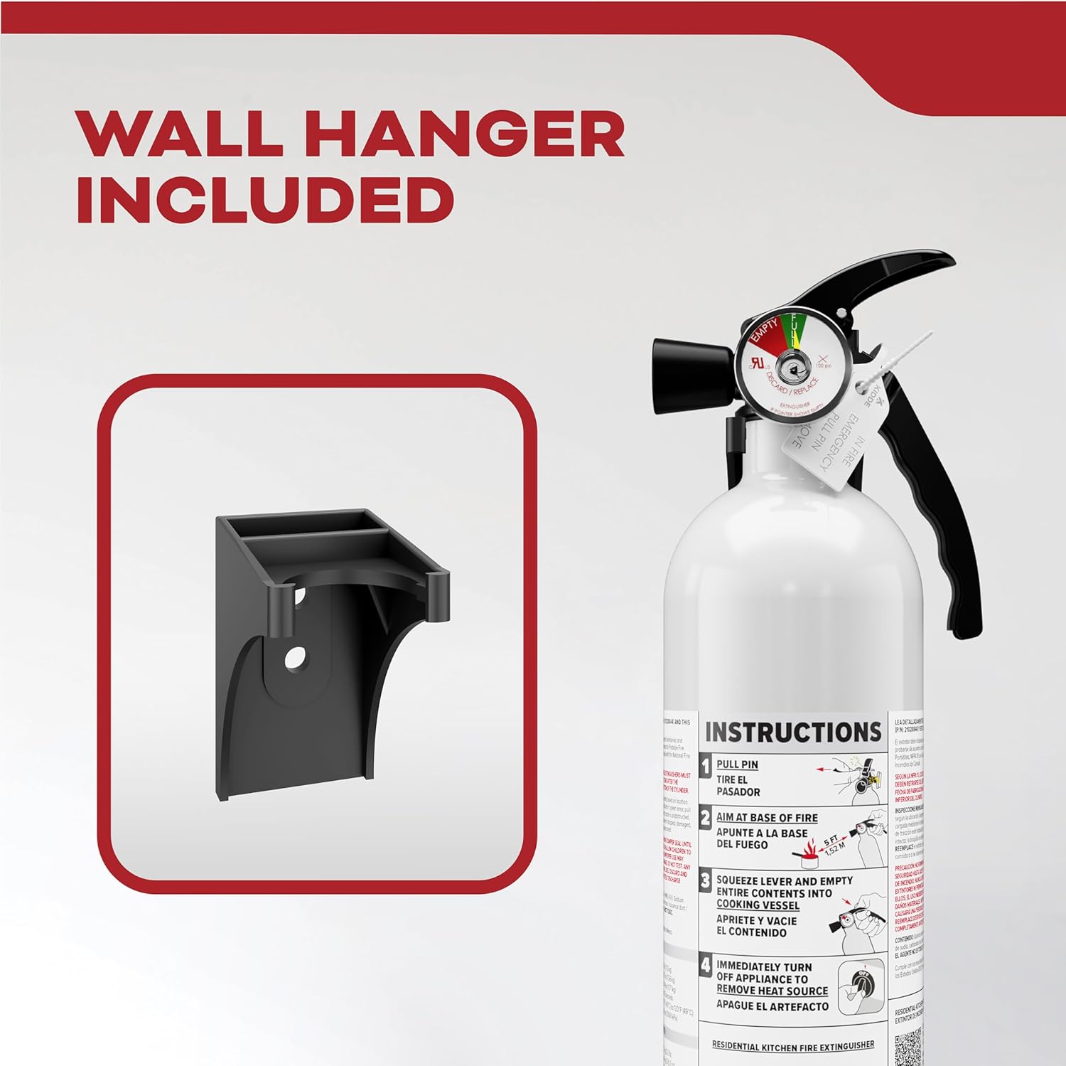 Kidde Kitchen Fire Extinguisher, Home Use for Grease Fires, 3.9 Lbs., Wall Mount Included, White ? ? ? ? ? - Image 6