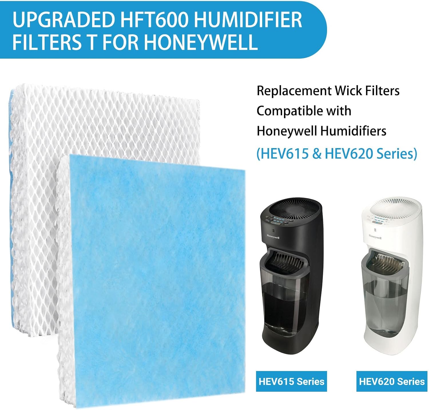 Lemige 6 Pack HFT600 Humidifier Filters T Compatible with Honeywell Humidifier HEV615 and HEV620, Compare to part HFT600T HFT600PDQ, Upgraded HFT600PF1 Replacement Wicking Filter T - Image 2