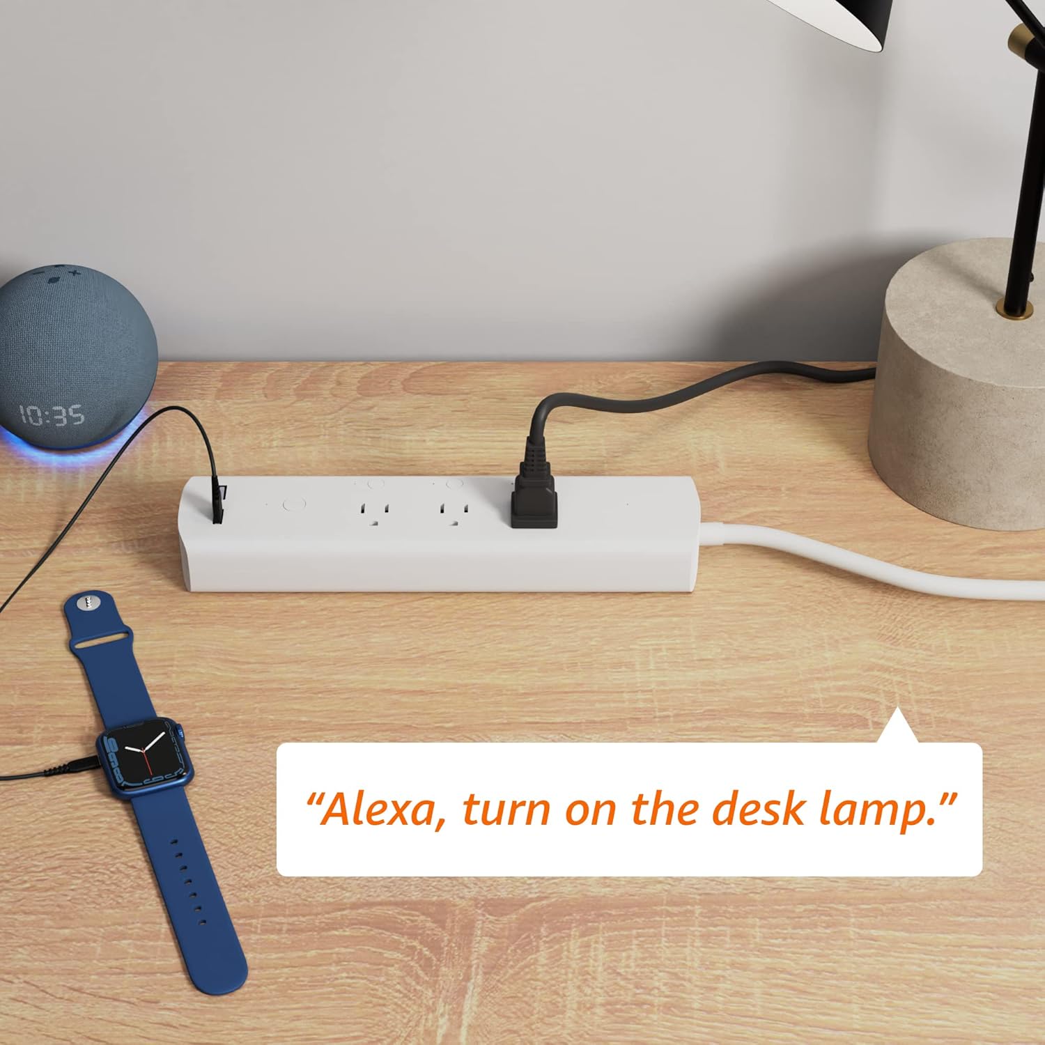 Amazon Basics Smart Plug Power Strip with 3 Individually Controlled Outlets and 2 USB-A Ports, Works with Alexa Only, 2.4 GHz Wi-Fi, No Hub Required, White ? ? ? ? ? - Image 5