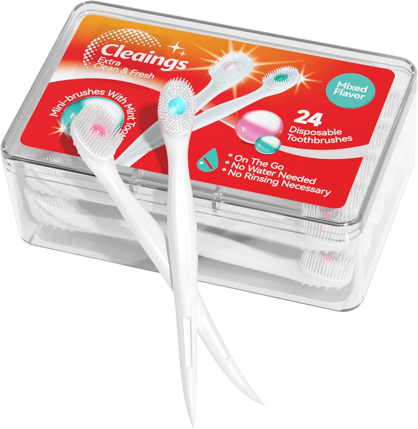 cleaings? Mini Brushes-Disposable Toothbrushes with Toothpaste and Pick for Work or Travel, 24 Count (Mint Flavor?Pack of 1?) ? ? ? ? ?